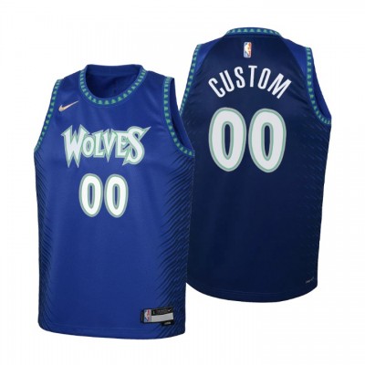 Minnesota Timberwolves Custom Youth Nike Blue 202122 Swingman Jersey City Edition
